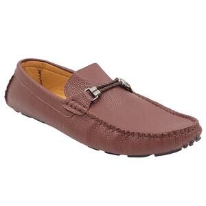 Mio Marino Men Braided Band Moc Toe Horse Bit Driving Loafers Size US 12 Brown